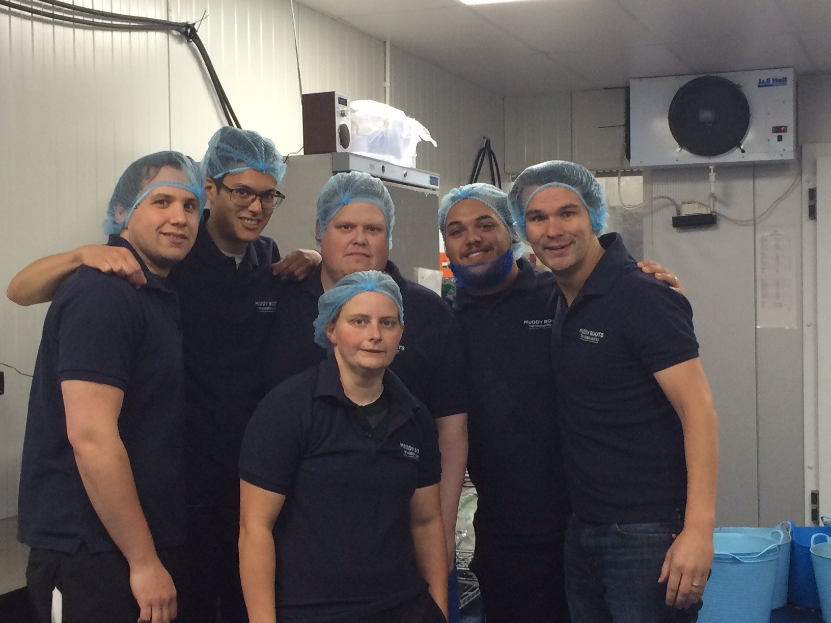 My burger making team.